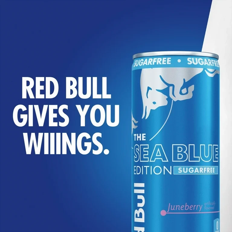 REDBULL SEA BLUE EDITION JUNEBERRY SUGAR FREE ENERGY DRINK 8.4OZ