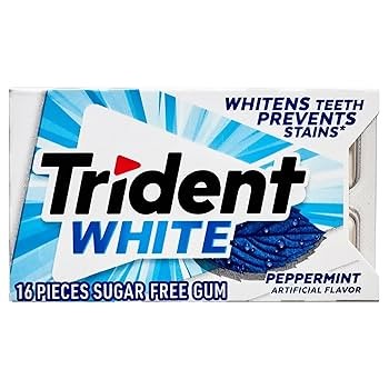 TRIDENT WHITE PEPPERMINT SUGARFREE GUM (16 PIECES)