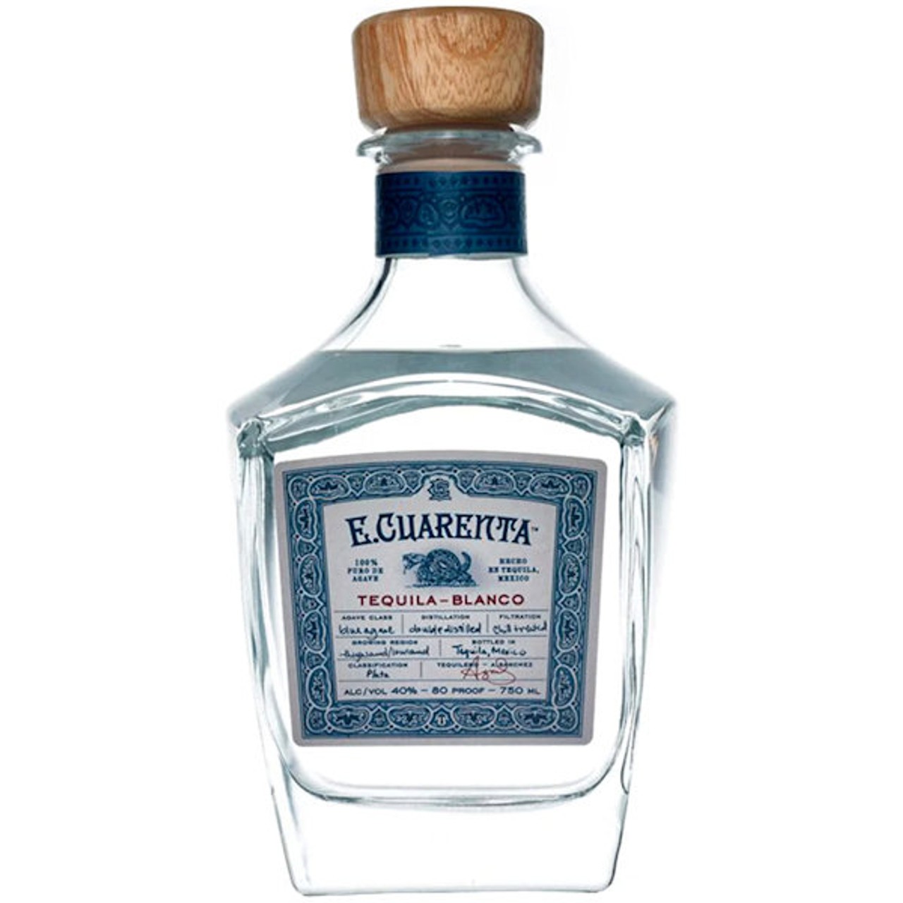E CUARENTA TEQUILA BLANCO 750ML