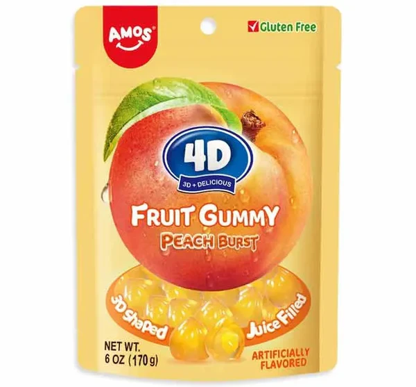AMOS FRUIT GUMMY PEACH BURST 6OZ