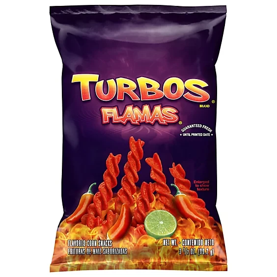 TURBOS FLAMAS FLAVORED CORN SNACKS 3.5OZ