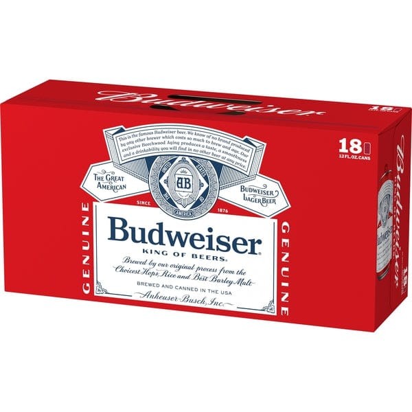 BUDWEISER LAGER BEER CAN 18PK