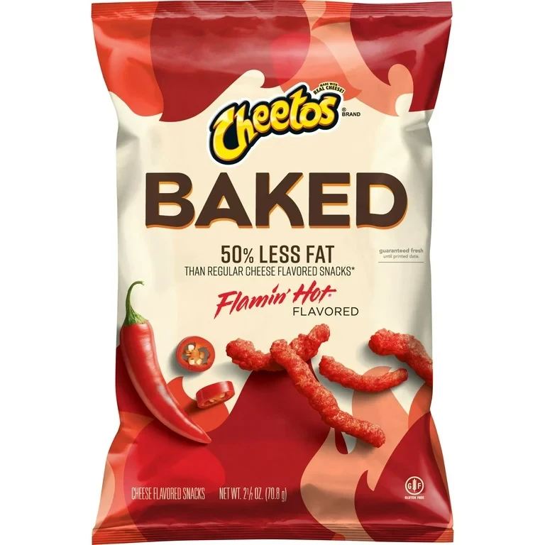 CHEETOS BAKED FLAMIN HOT FLAVORED SNACKS 2.50OZ
