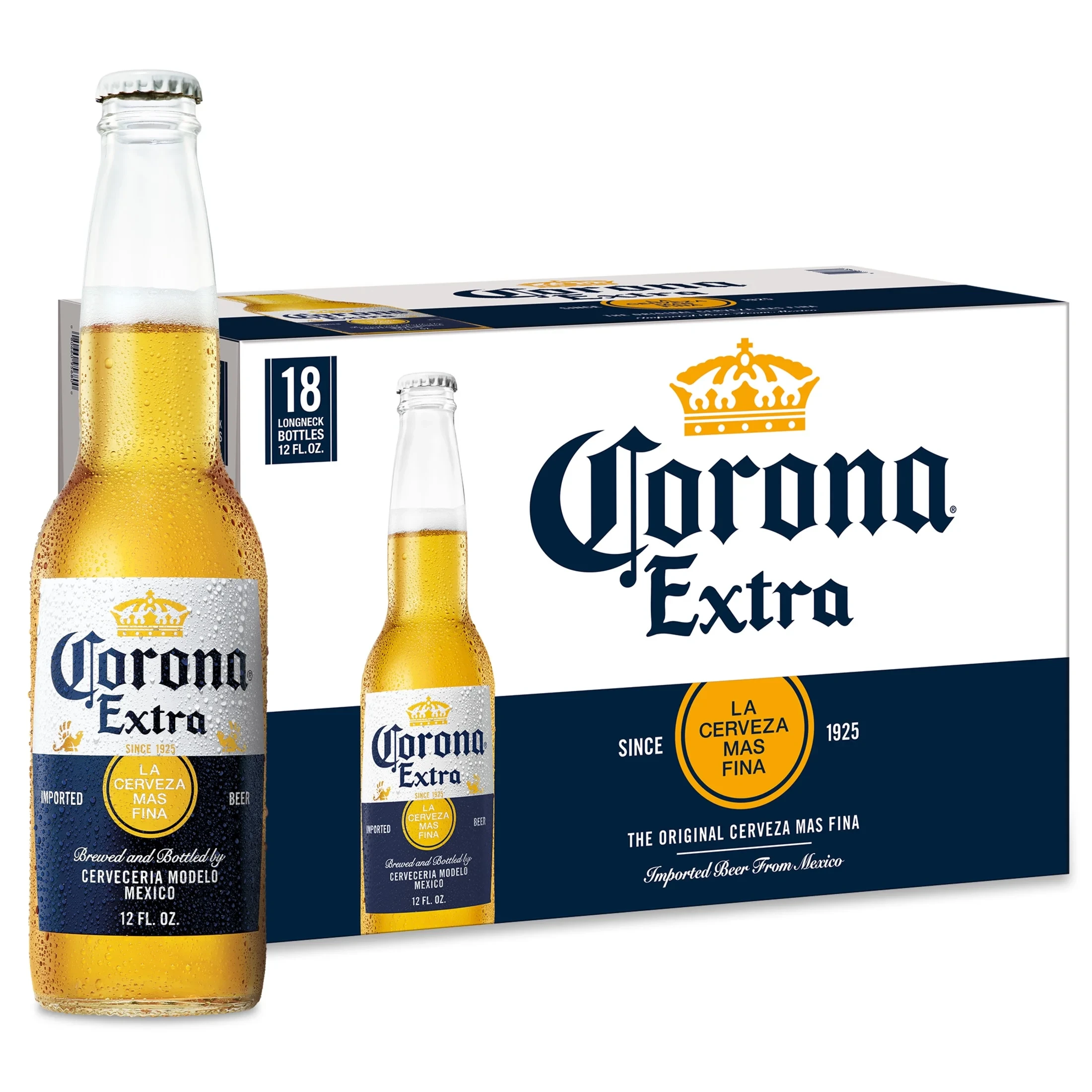 CORONA EXTRA LAGER BEER BOTTLES 18PK