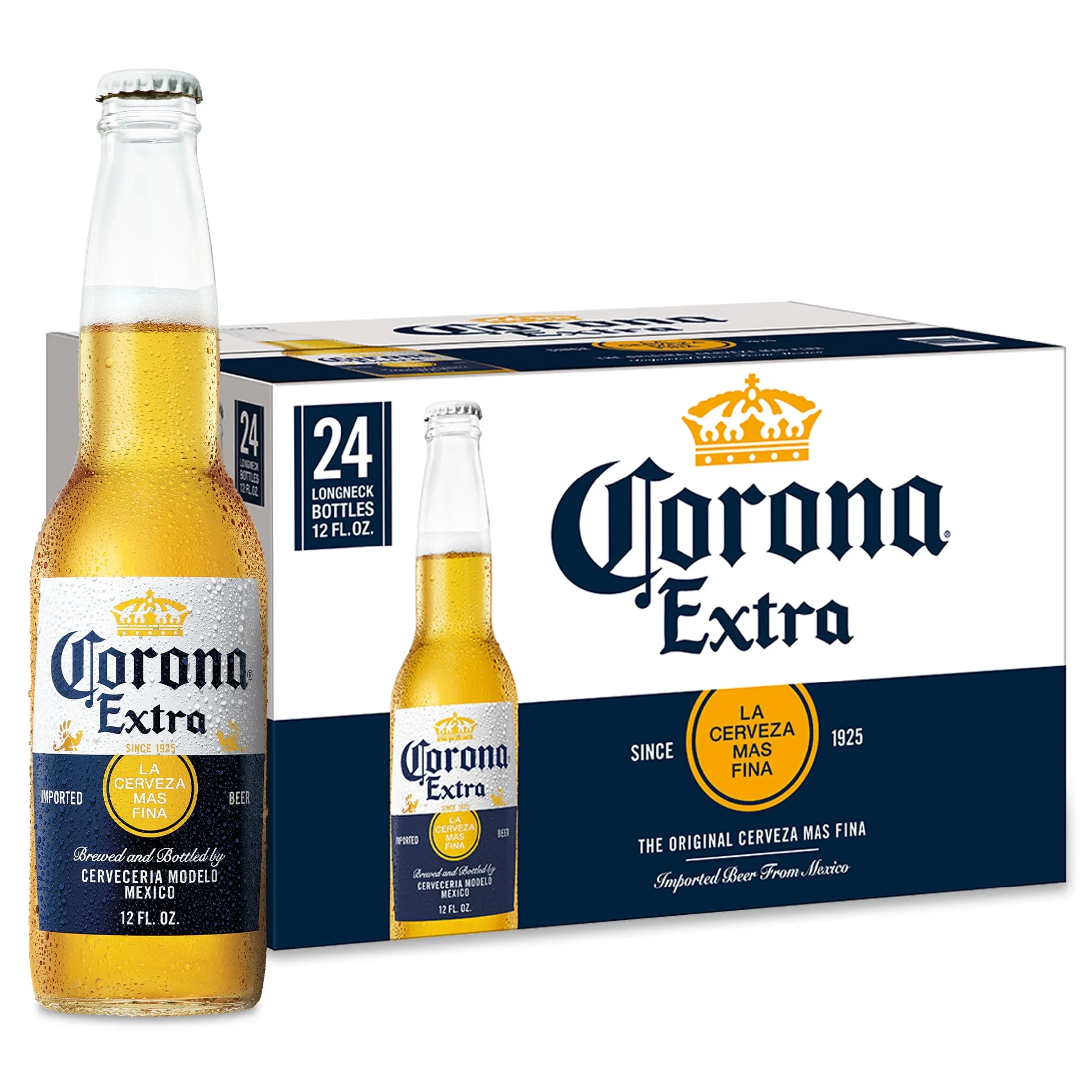 CORONA EXTRA LAGER BEER BOTTLES 24PK