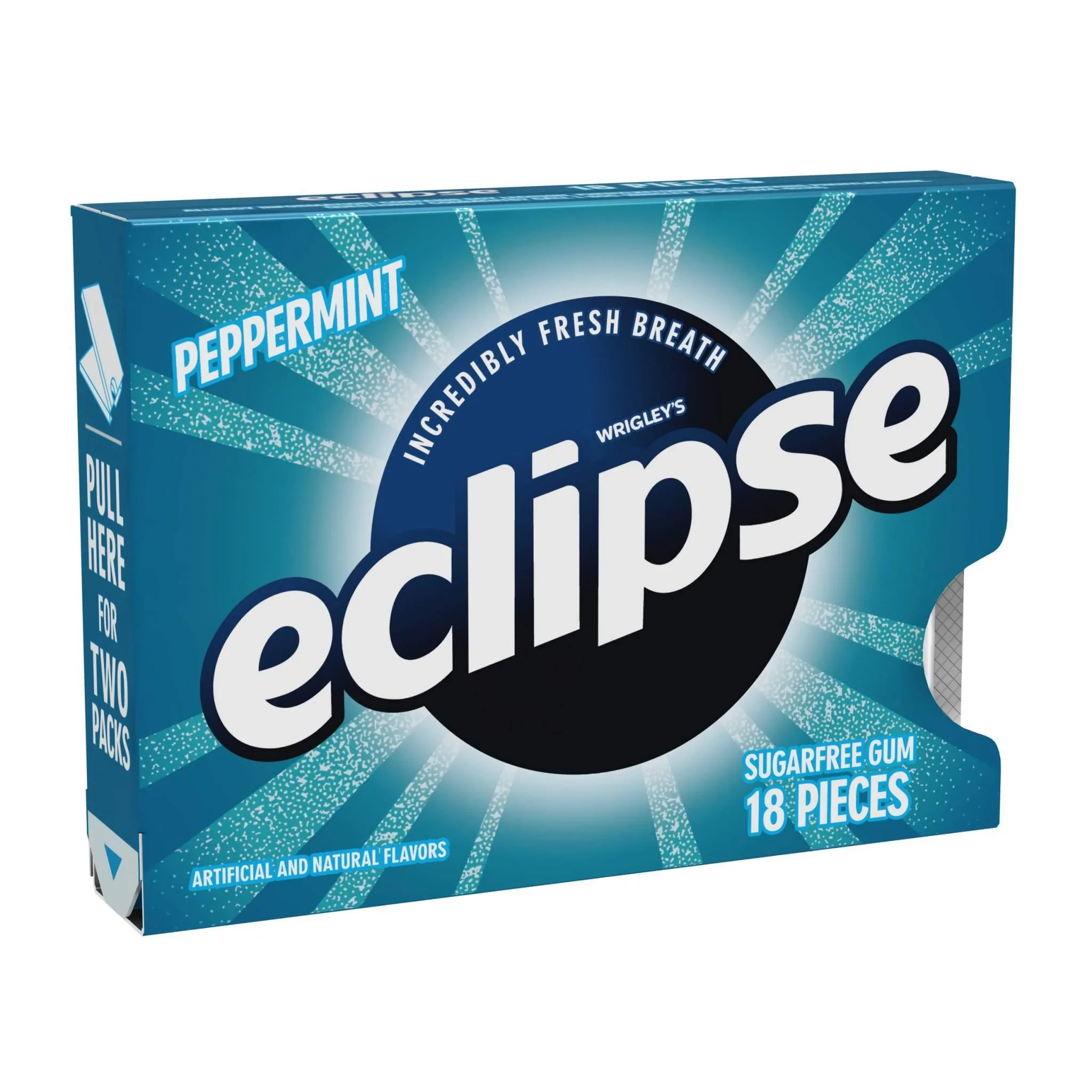 WRIGLEY'S ECLIPSE PEPPERMINT SUGARFREE GUM (18 PIECES)