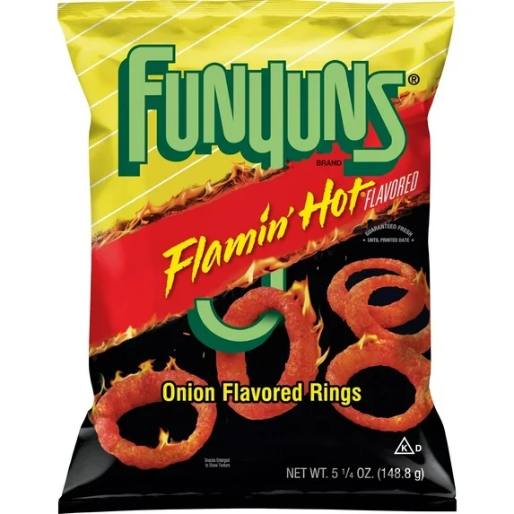 FUNYUNS FLAMIN HOT ONION FLAVORED RINGS 5.25OZ