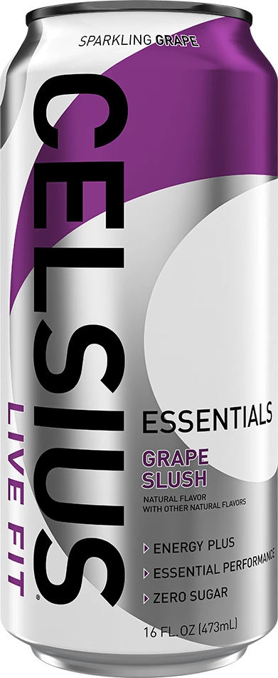 CELSIUS ESSENTIALS SPARKLING GRAPE SLUSH 16OZ