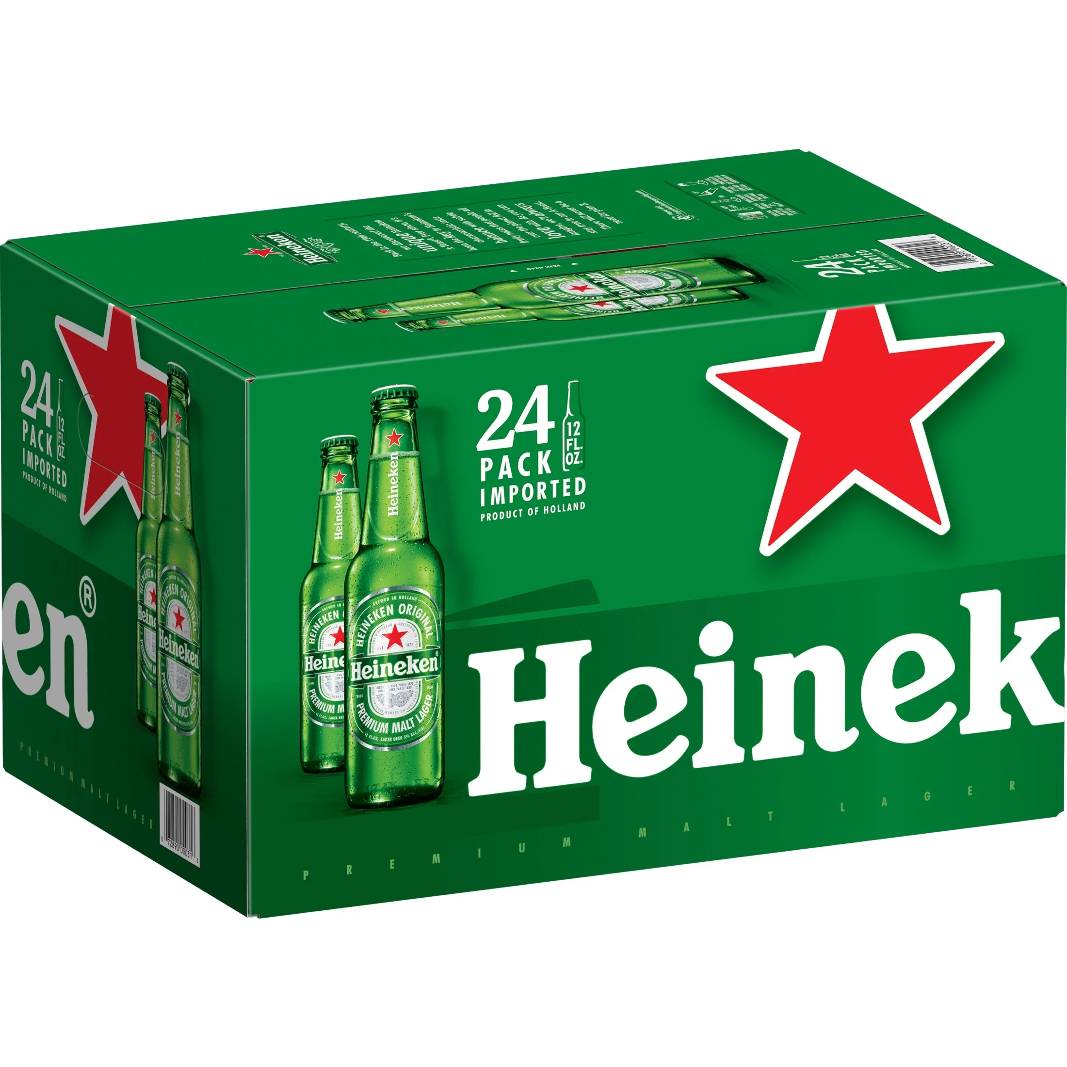 HEINEKEN PREMIUM MALT LAGER BEER BOTTLES 24PK