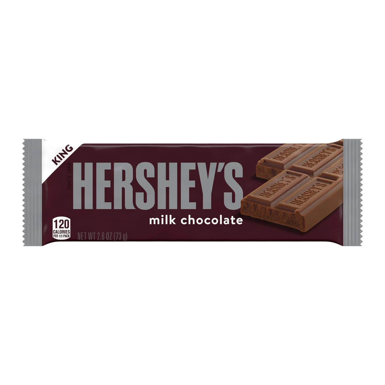 HERSHEY'S KING SIZE MILK CHOCOLATE CANDY BAR 2.6OZ