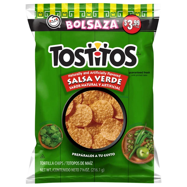 TOSTITOS SALSA VERDE TORTILLA CHIPS 7.63OZ