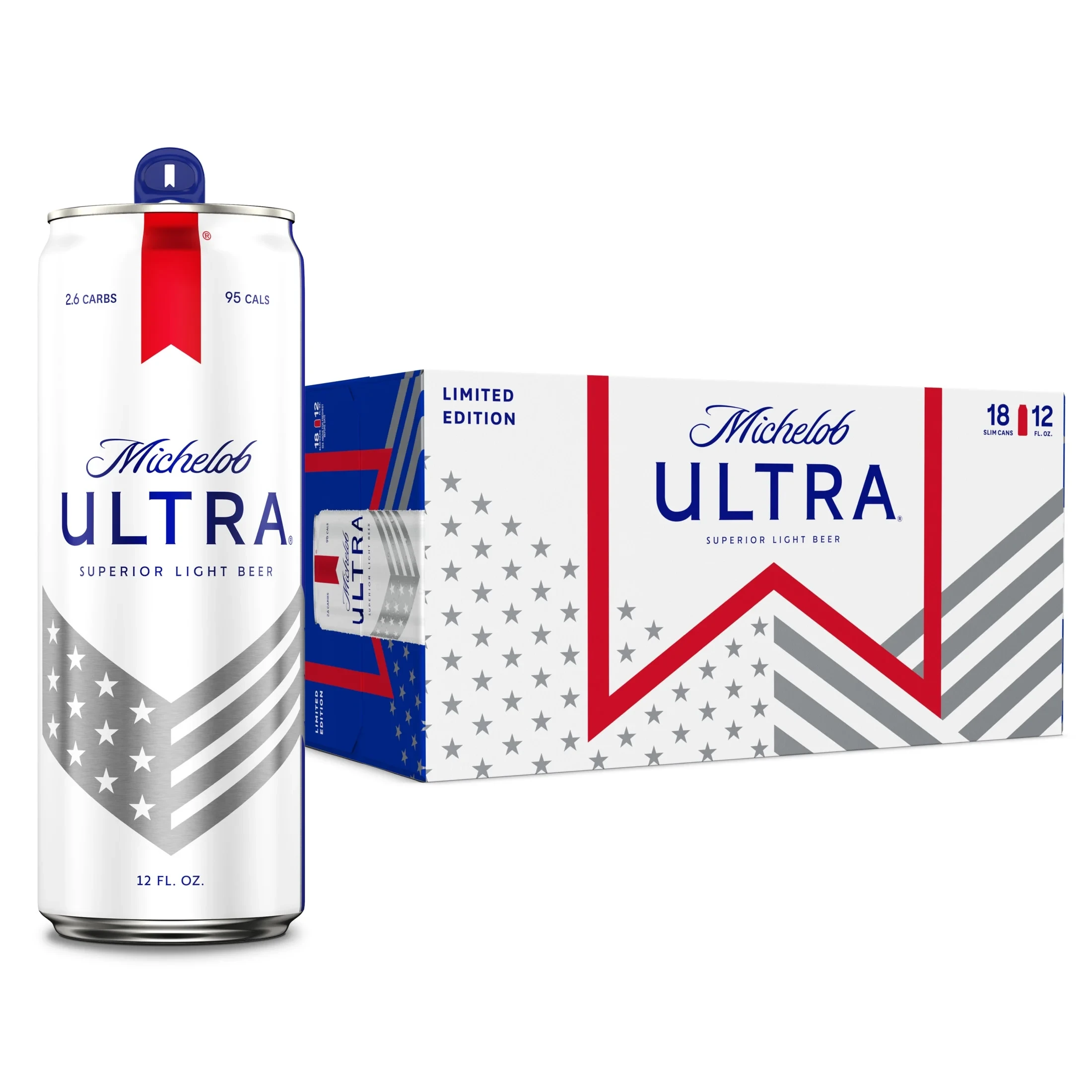 MICHELOB ULTRA SUPERIOR LIGHT LAGER BEER CAN 18PK