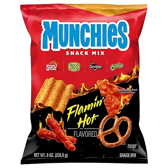 MUNCHIES SNACK MIX FLAMIN HOT 8OZ
