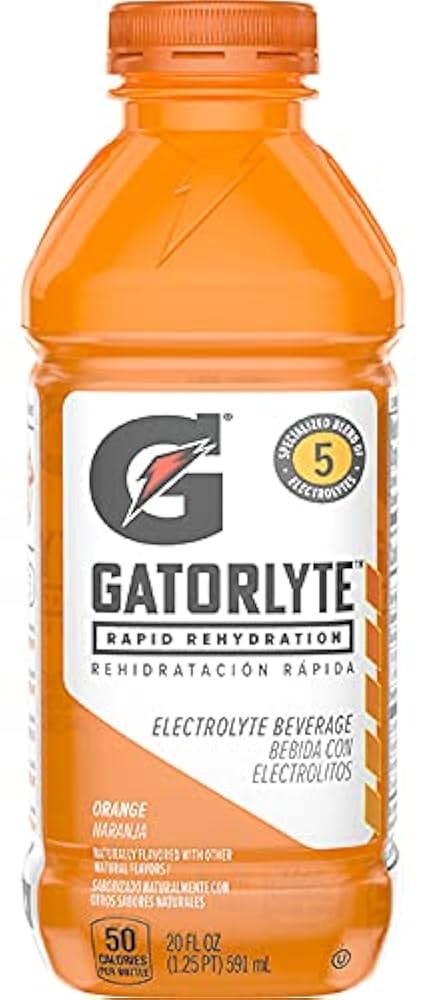 GATORLYTE ELECTROLYTE BEVERAGE ORANGE 20OZ