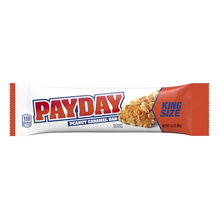 PAYDAY PEANUT AND CARAMEL KING SIZE CANDY BAR 3.4OZ