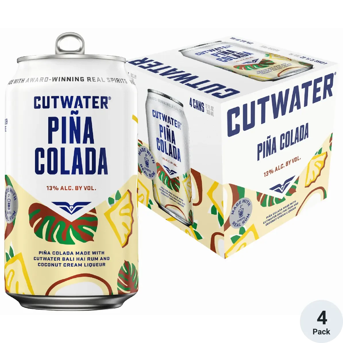 CUTWATER PINA COLADA COCKTAIL CANS 4PK