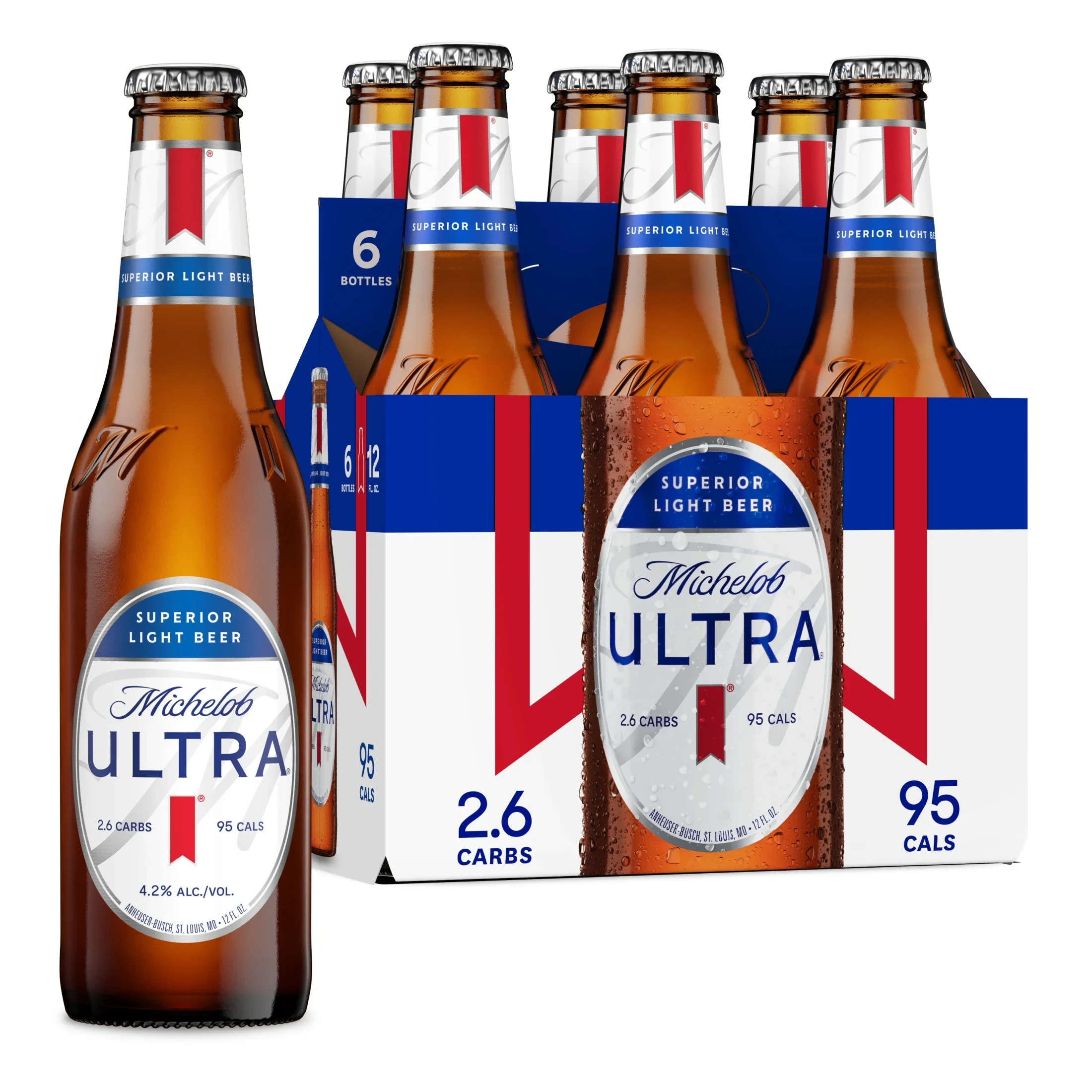 MICHELOB ULTRA SUPERIOR LIGHT LAGER BEER 6PK