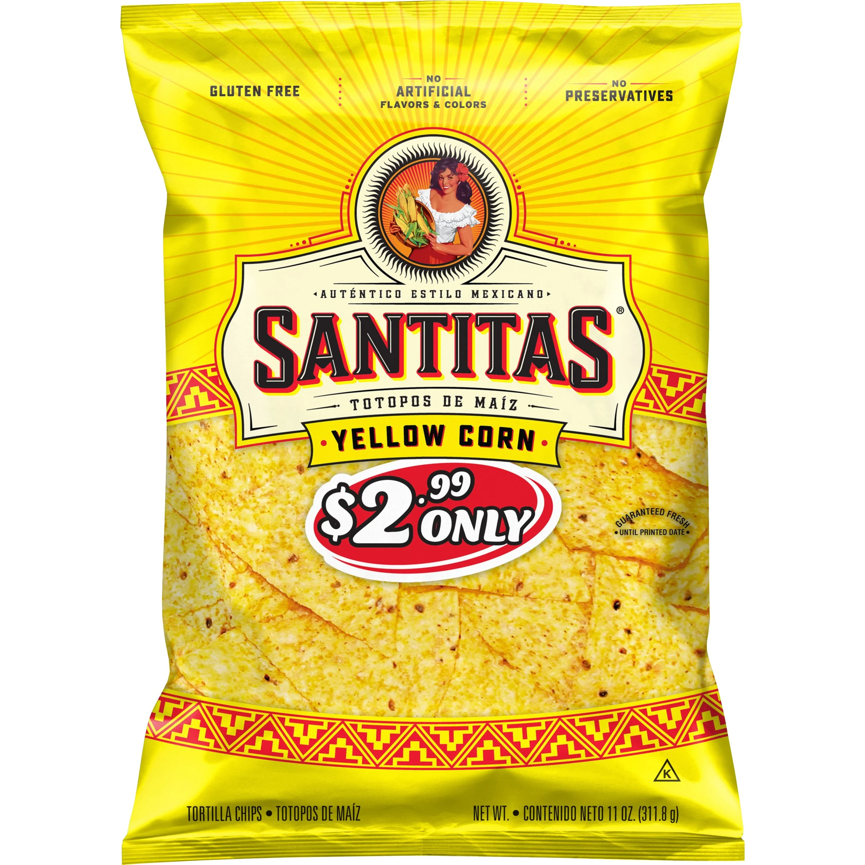SANTITAS YELLOW CORN TORTILLA CHIPS 11OZ