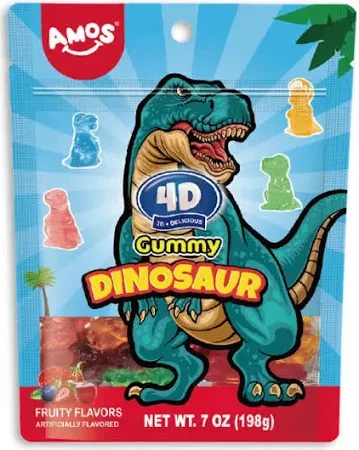 AMOS 4D GUMMY DINOSAUR 7OZ