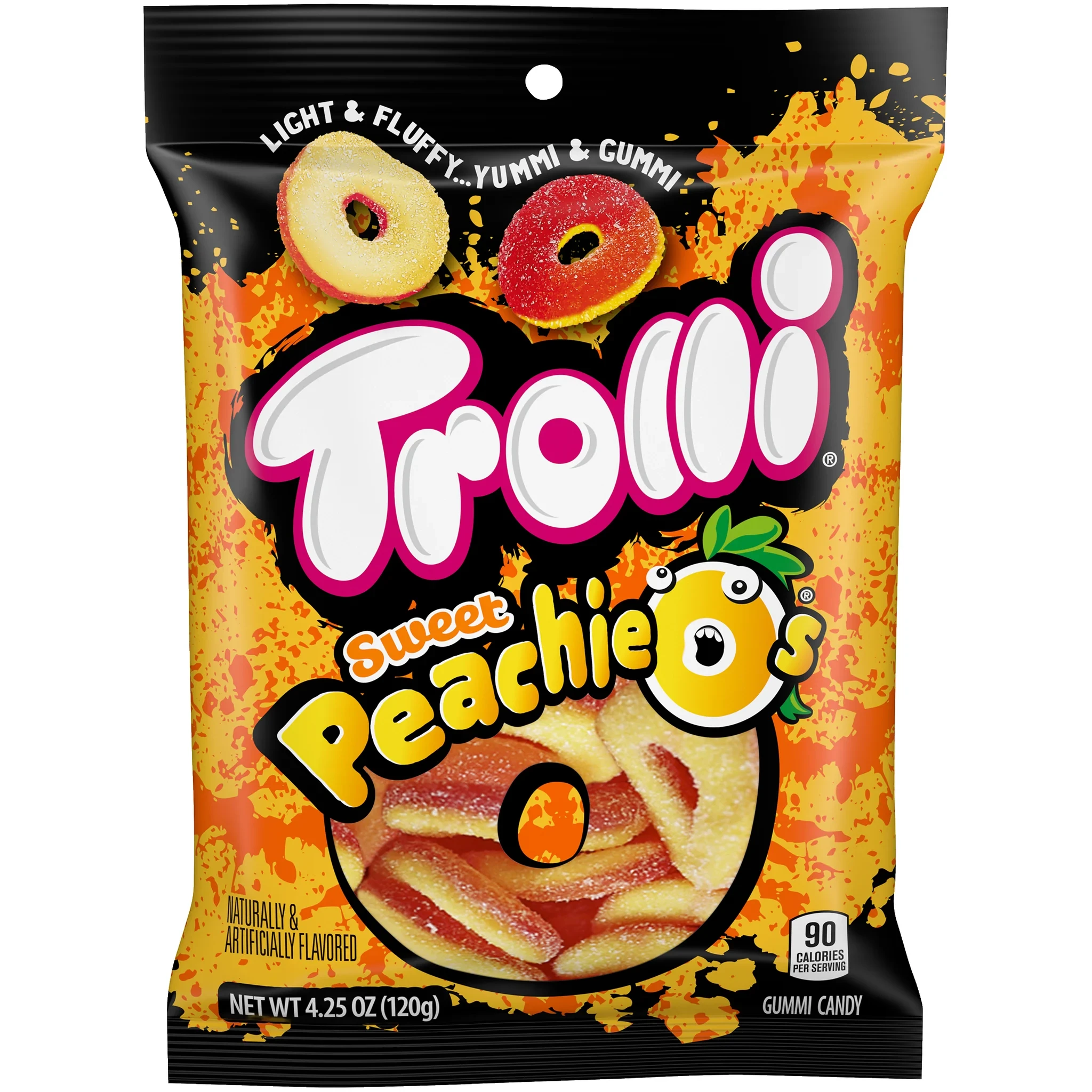 TROLLI PEACHIE O's GUMMY CANDY 4.25OZ