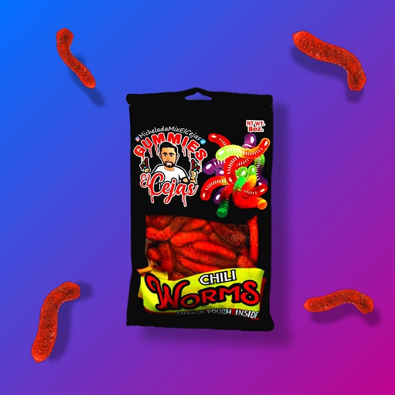EL CEJAS CHILI GUMMY WORMS WITH CHAMOY 8OZ